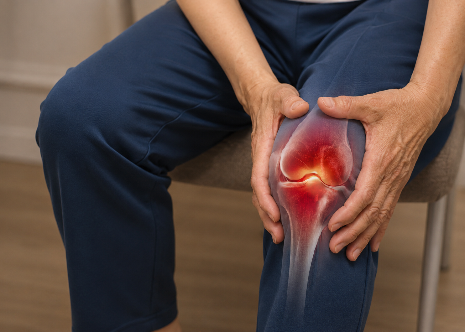 Person holding painful knee asking why do my joints hurt all the time